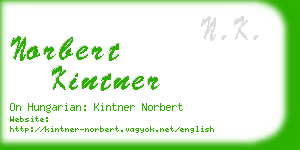 norbert kintner business card
